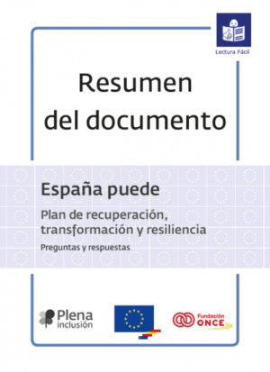 Ver Plena inclusión. España puede. Plan de Recuperación. Resumen. Lectura fácil
