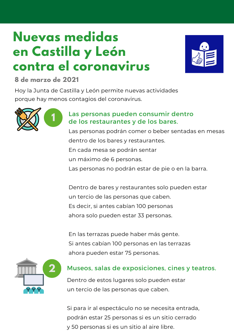 Medidas contra el coronavirus de la Junta de Castilla y León. 8 de marzo de 2021