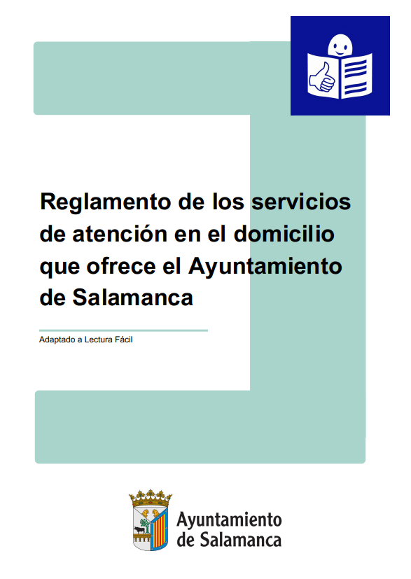 portada Reglamento de los servicios de atención en el domicilio que ofrece el Ayuntamiento de Salamanca lectura fácil