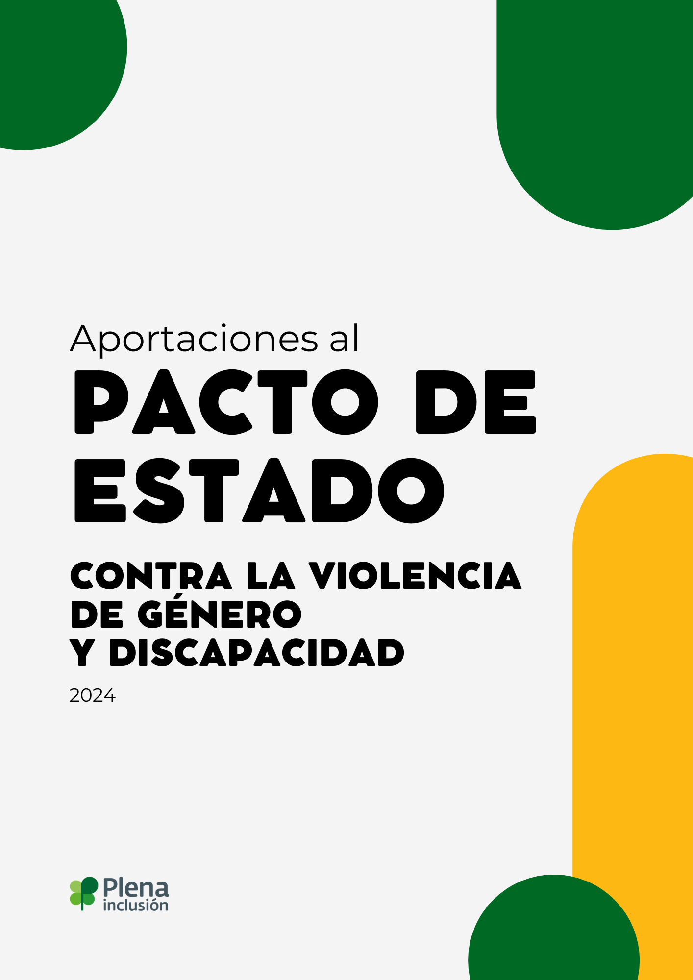 portada Aportaciones de Plena inclusión España al encuentro participativo sobre el Pacto de Estado contra la Violencia de Género y discapacidad